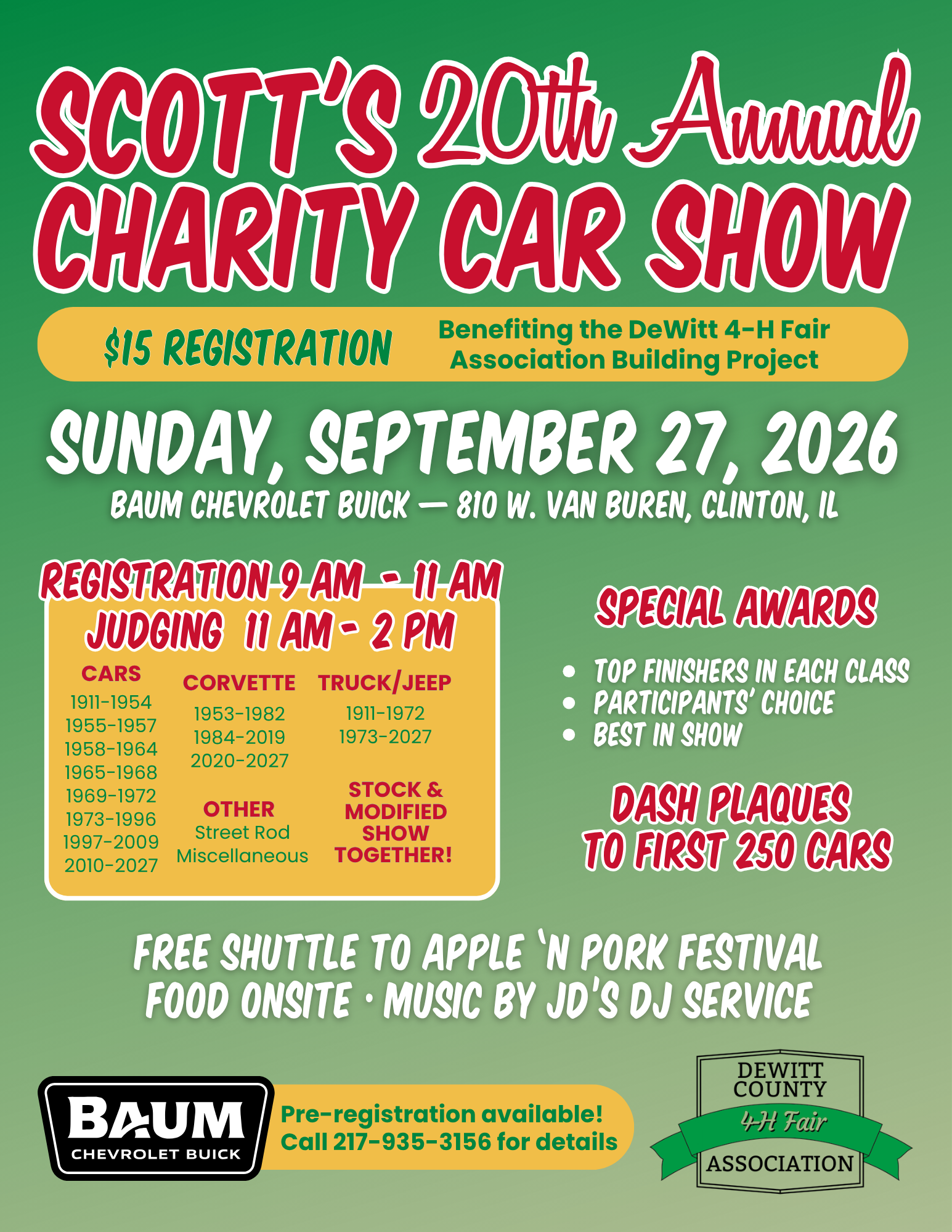 Scott's charity car show 2026